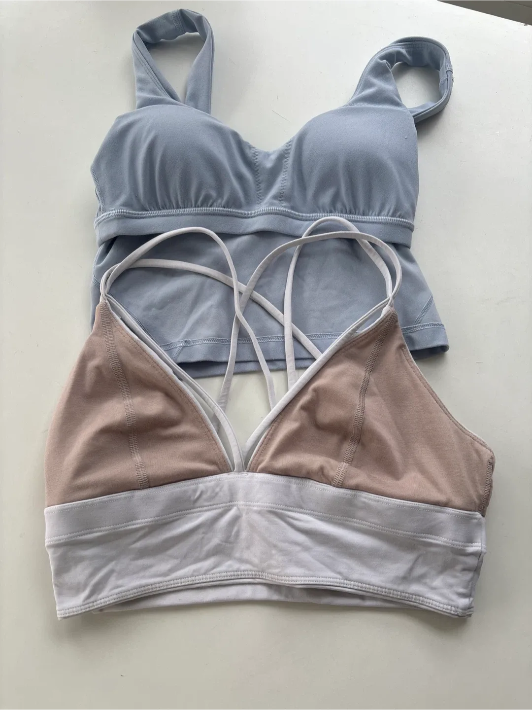 Lululemon Sports Bras - Light Blue & White image indicator(2)
