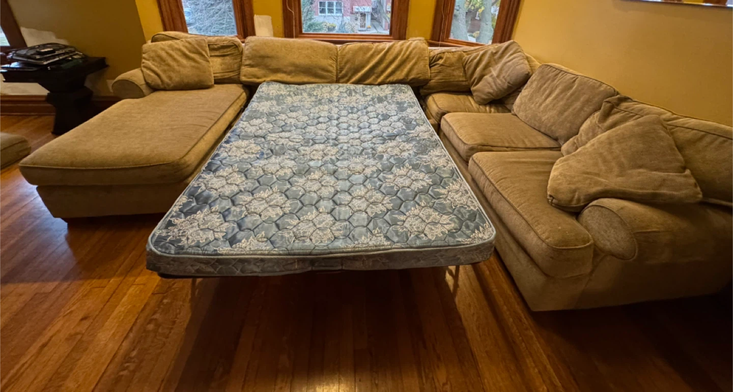 3 Piece Sectional Sofa with Pull-Out Bed - photo 4