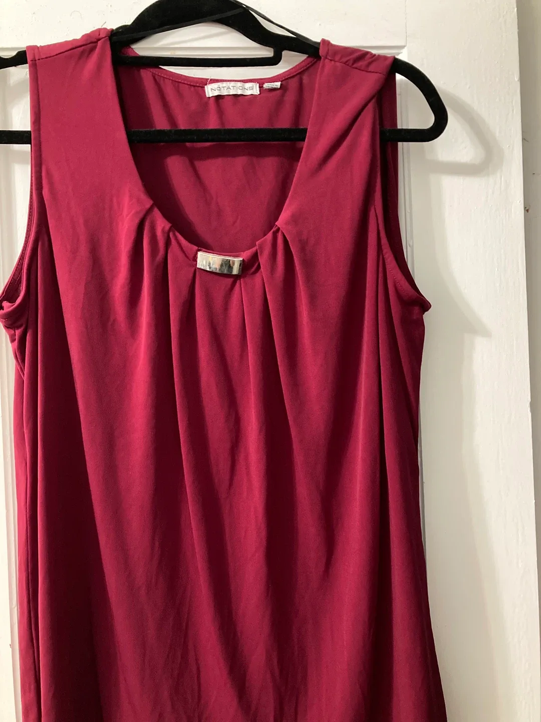 Notations Red Sleeveless Top