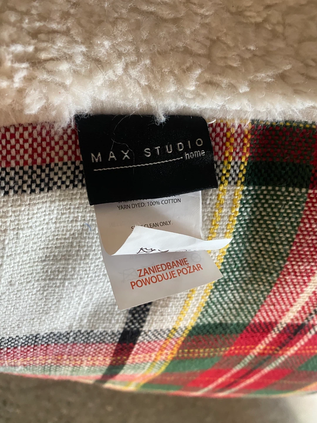 MAX STUDIO Home Plaid Bed Rest Pillow - photo 4