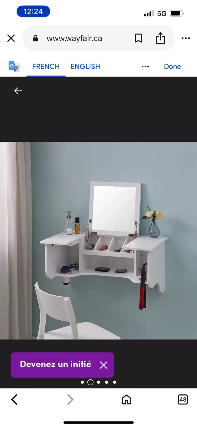New Wall Mounted Floating Vanity Makeup Table image indicator(2)