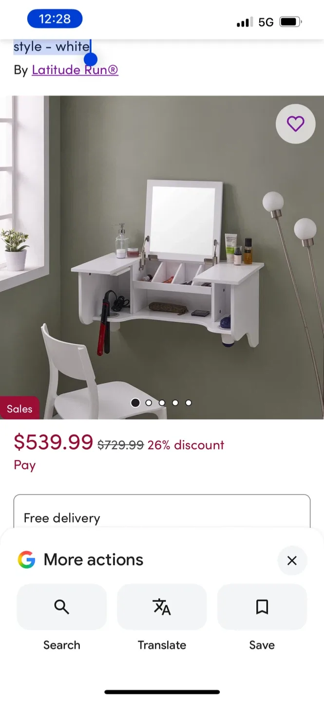 New Wall Mounted Floating Vanity Makeup Table image indicator(6)