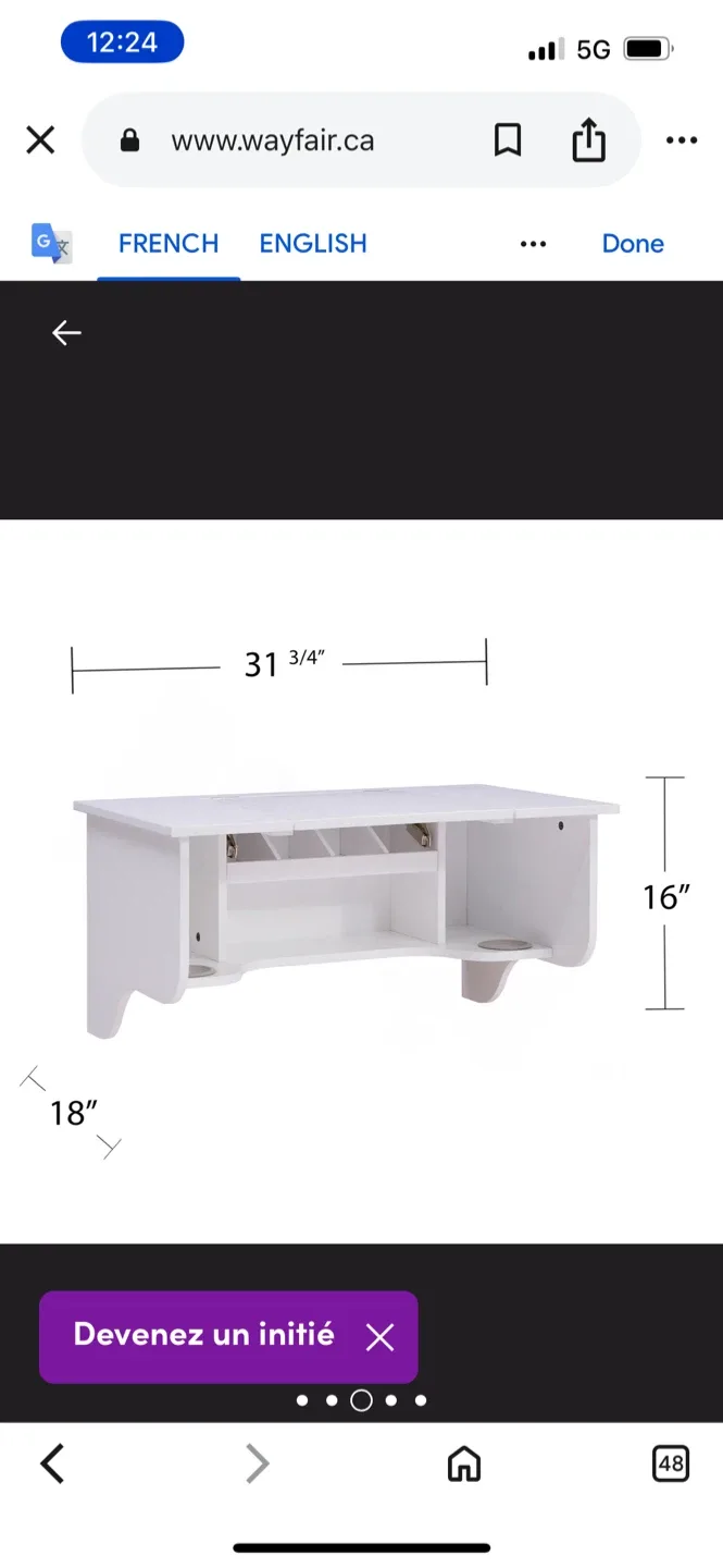 New Wall Mounted Floating Vanity Makeup Table image indicator(4)