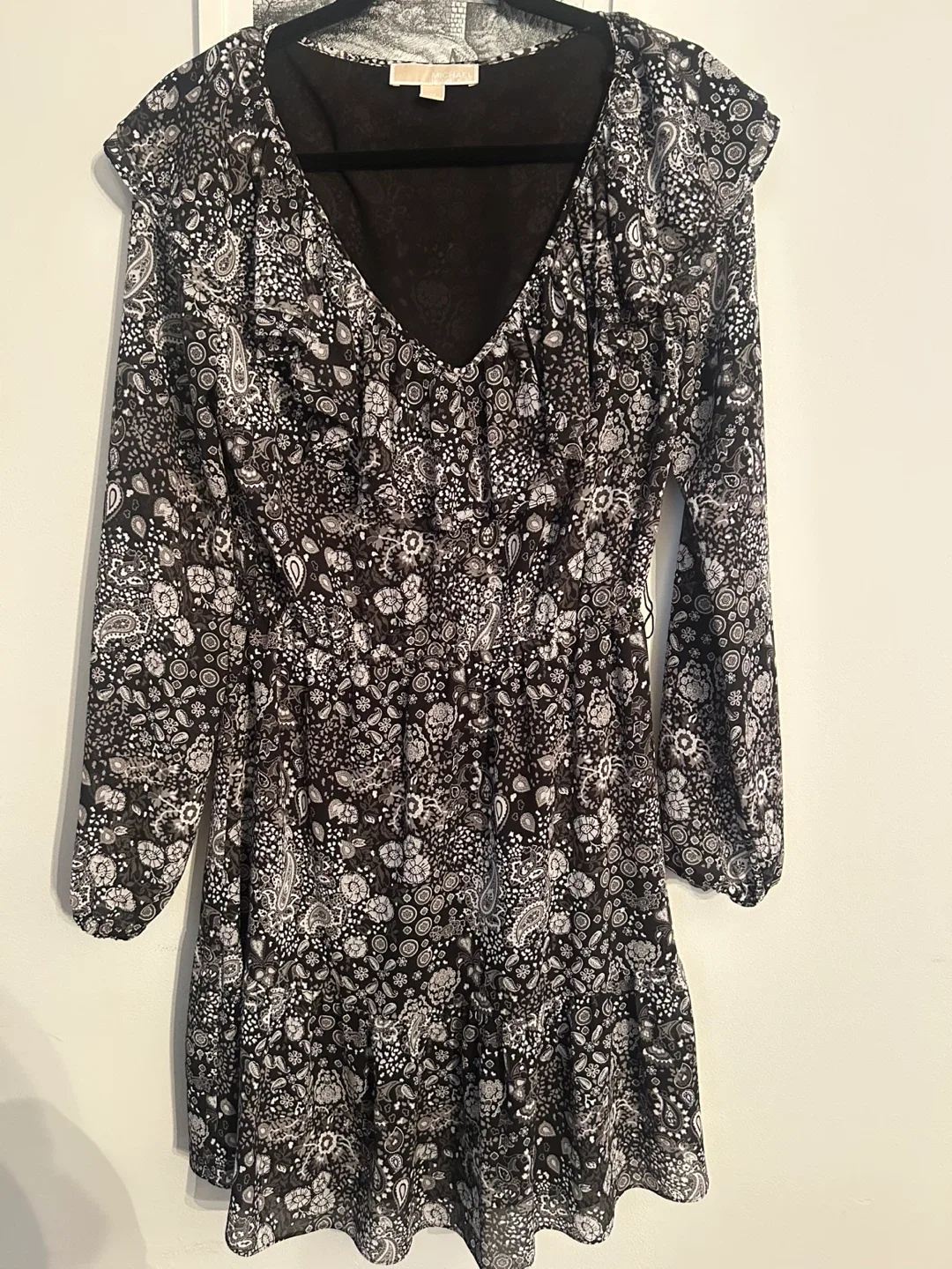 MICHAEL Michael Kors Black Floral Dress - Size M thumbnail