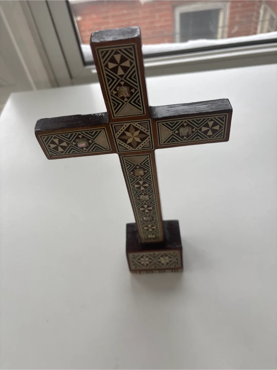 Vintage Wooden Cross with Inlay thumbnail