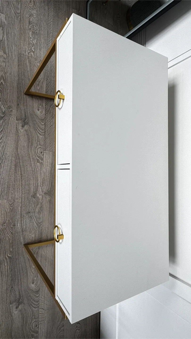 White Makeup Table Writing Desk  2 Storage Drawers image indicator(9)