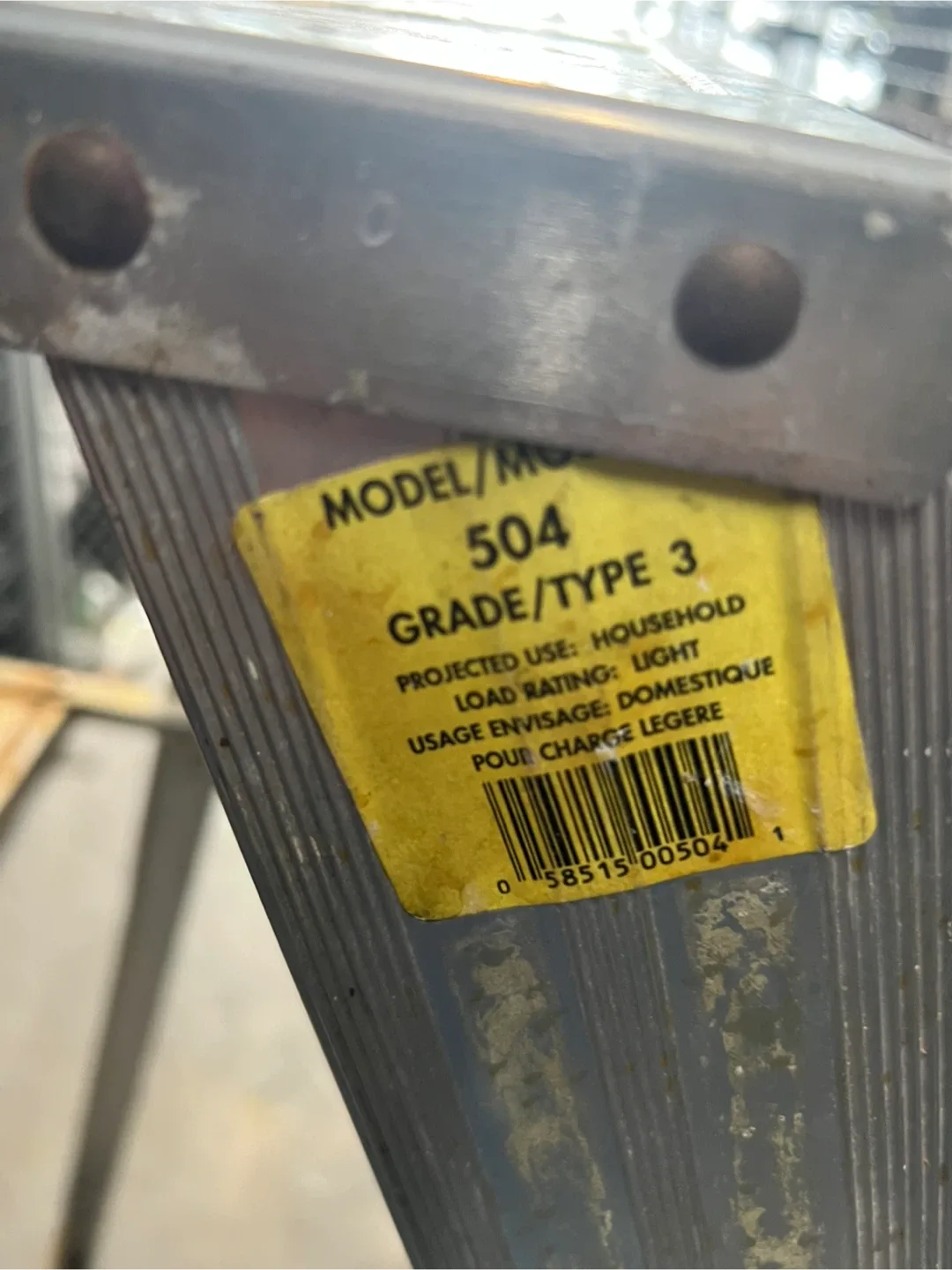 Aluminum Ladder, Model 504, Type 3 image indicator(3)