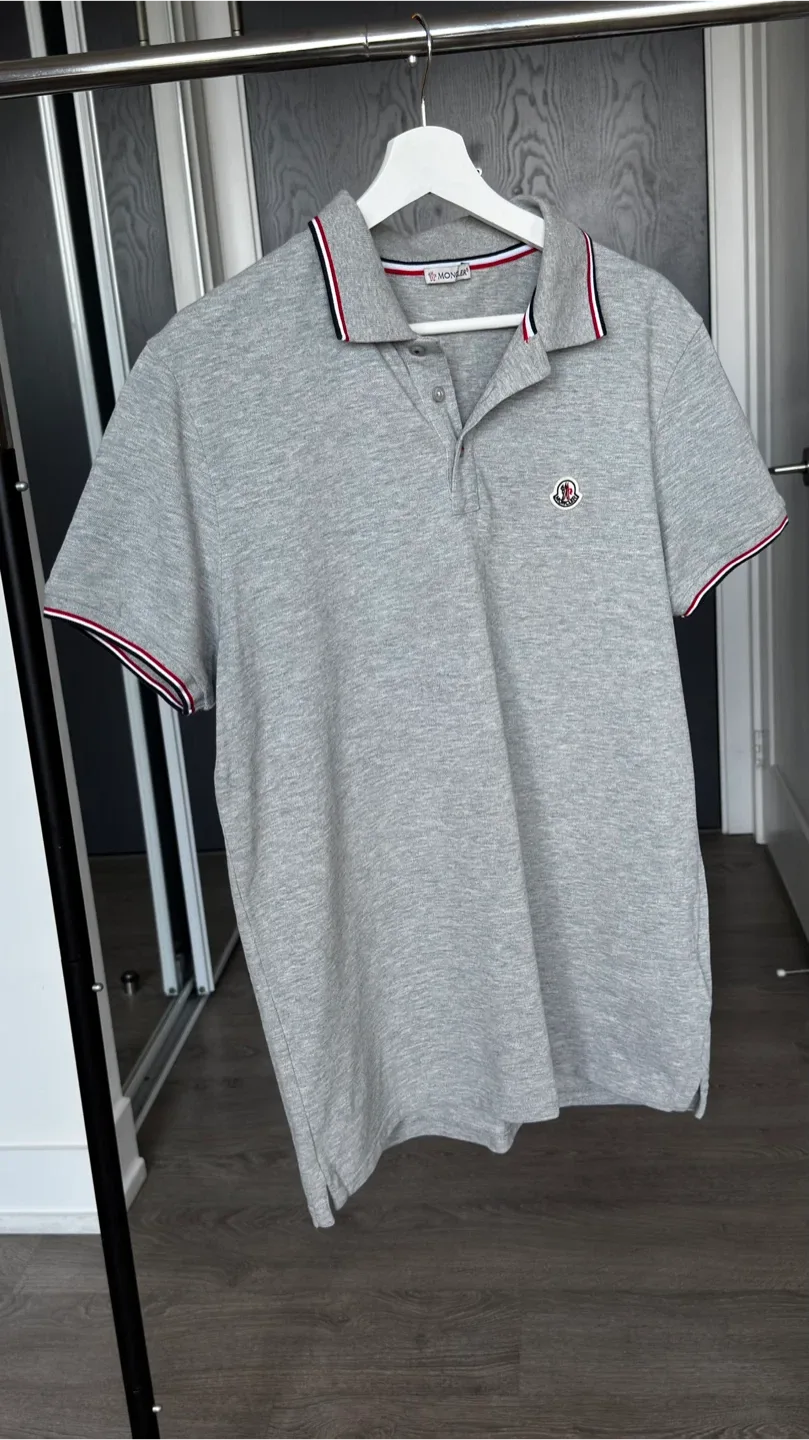 Moncler Men’s Gray Polo Shirt . Authentic