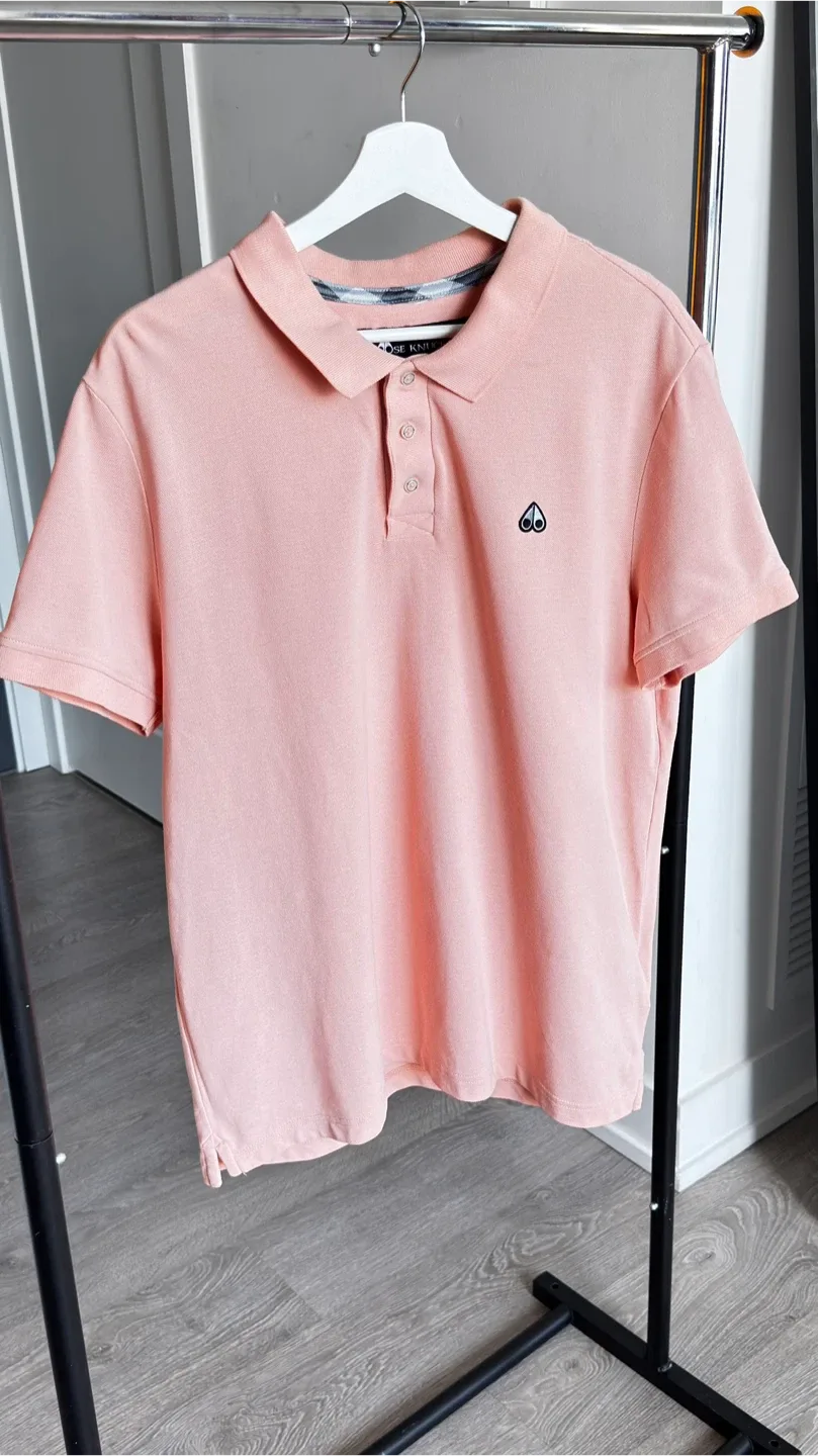 MOOSE KNUCKLES Polo Pink Men. Authentic
