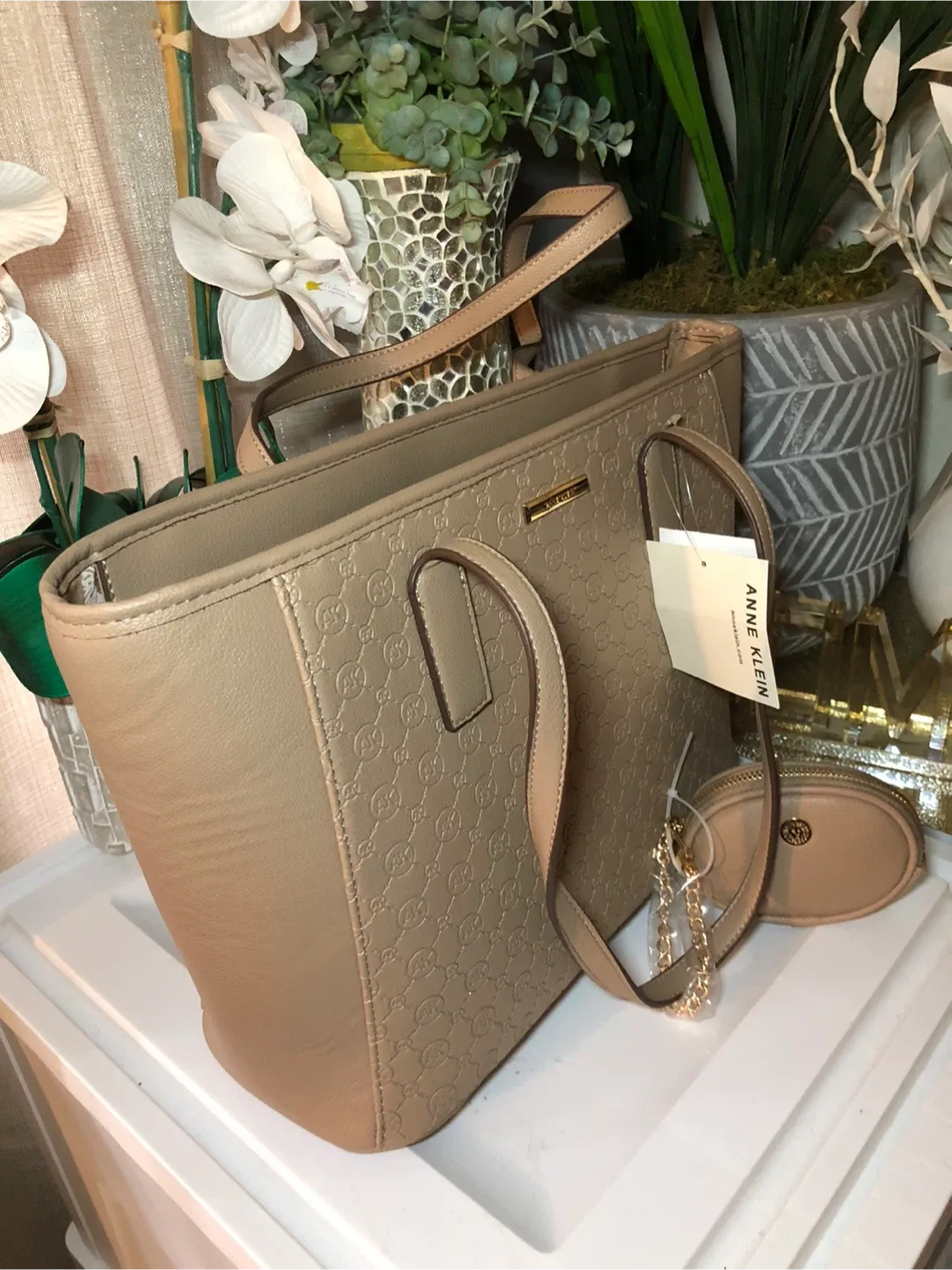 Anne Klein Embossed Logo Tote image indicator(2)