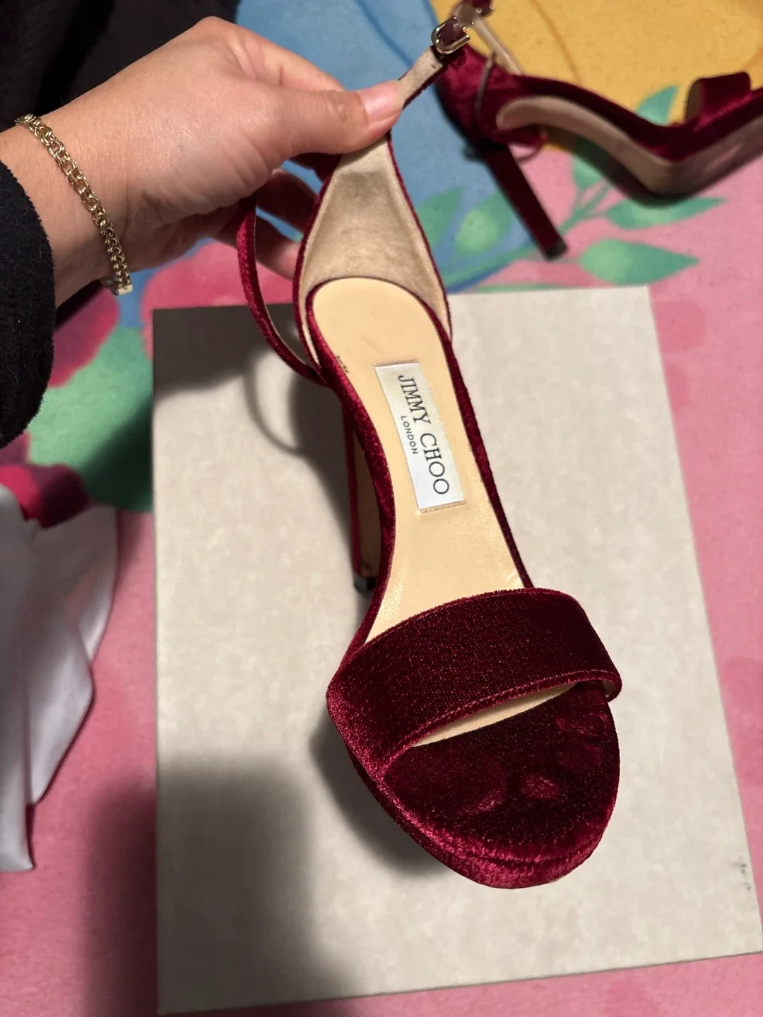 Jimmy Choo Misty 120 Bordeaux Heels - Size 37 image indicator(4)