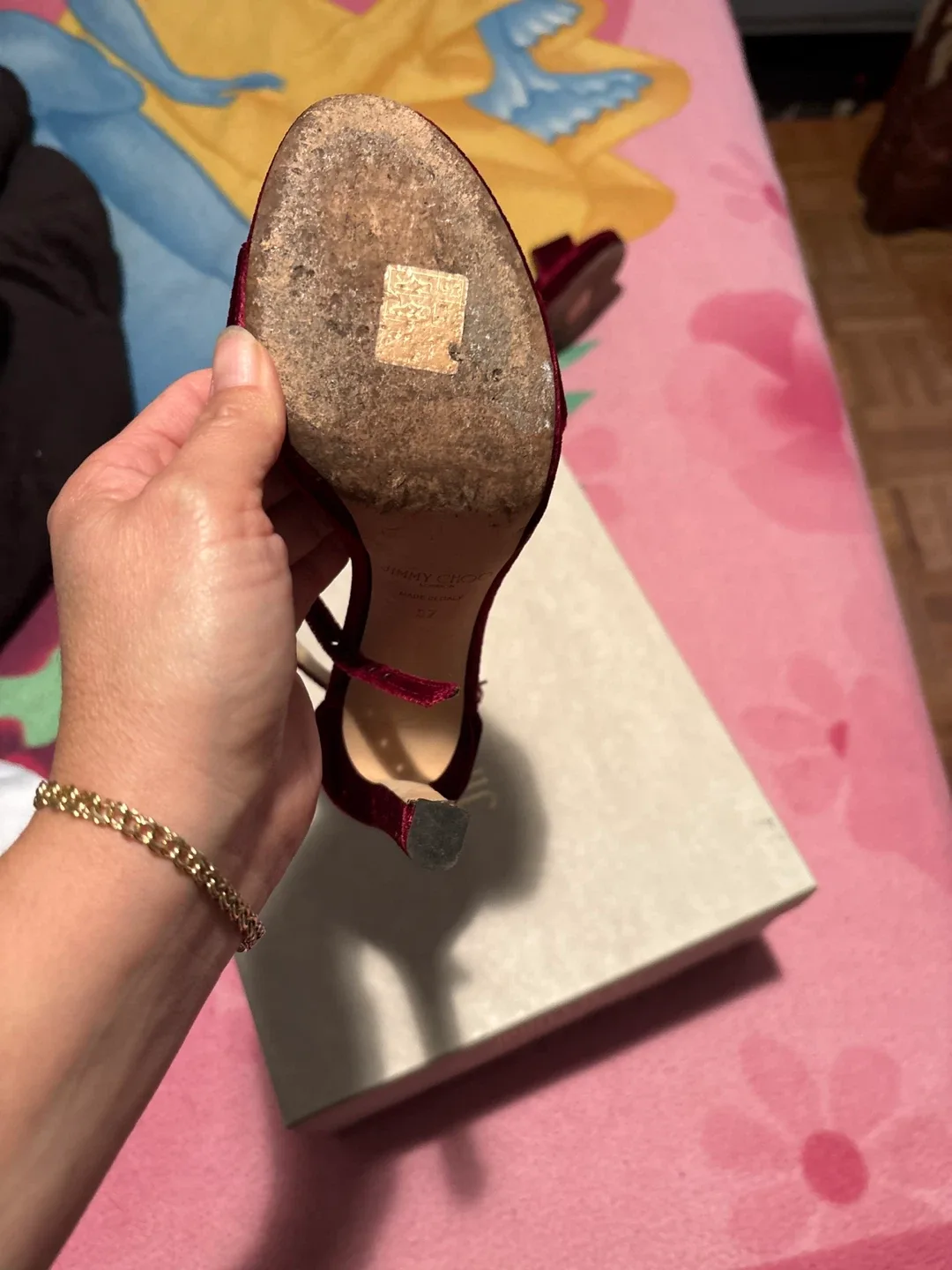 Jimmy Choo Misty 120 Bordeaux Heels - Size 37 image indicator(3)