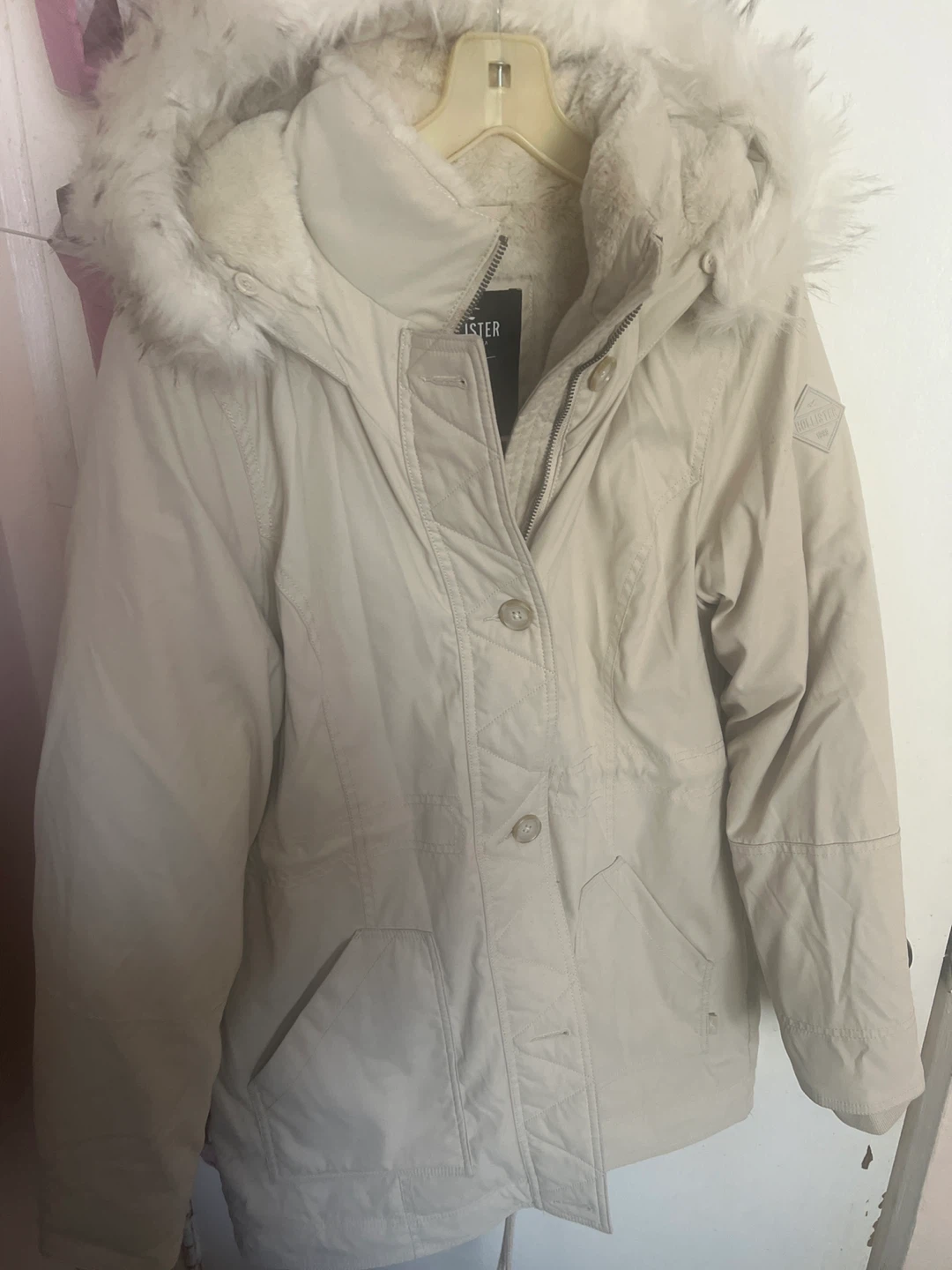 Hollister Cream Winter Parka