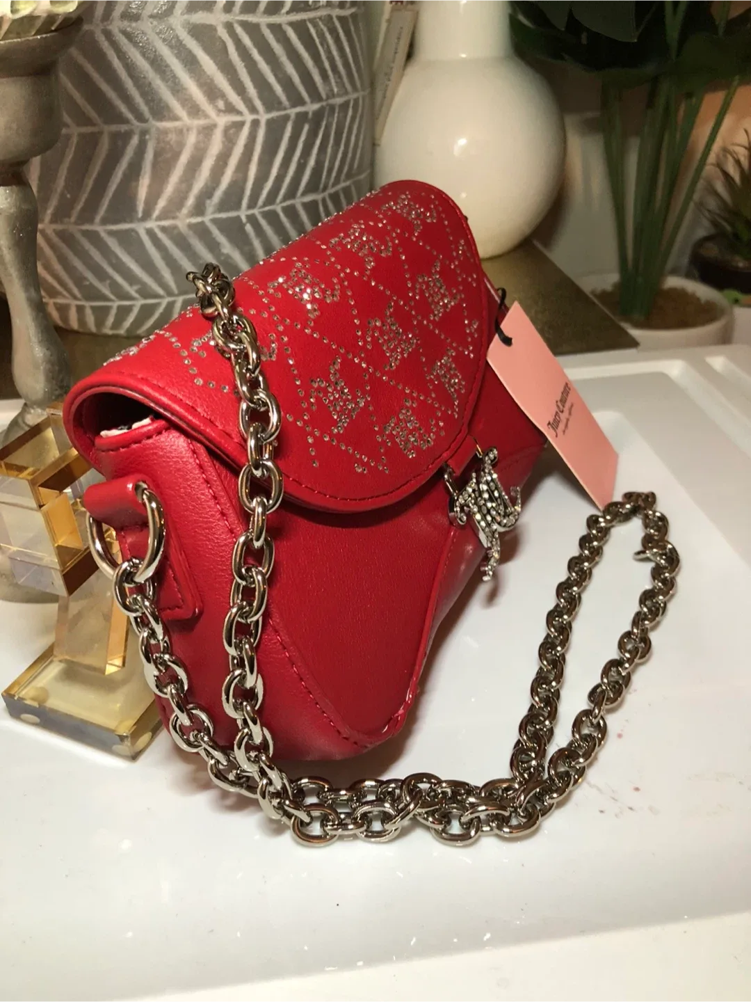 Juicy Couture Red Rhinestone Chain Bag image indicator(2)
