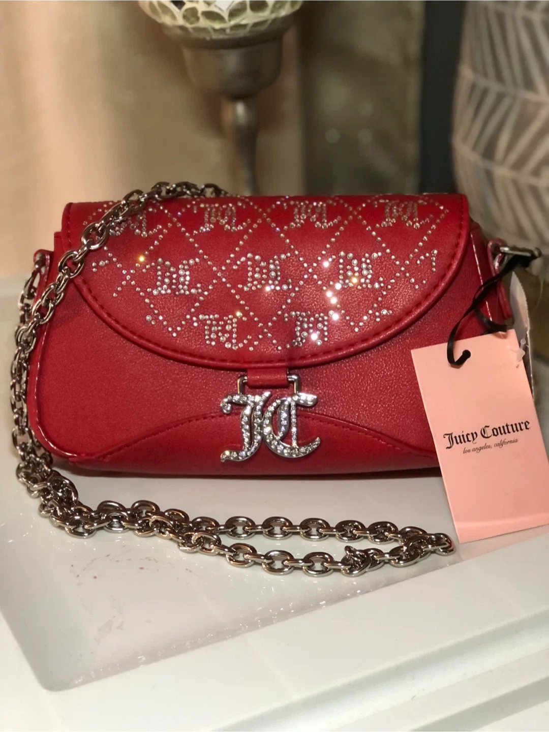 Juicy Couture Red Rhinestone Chain Bag image indicator(4)