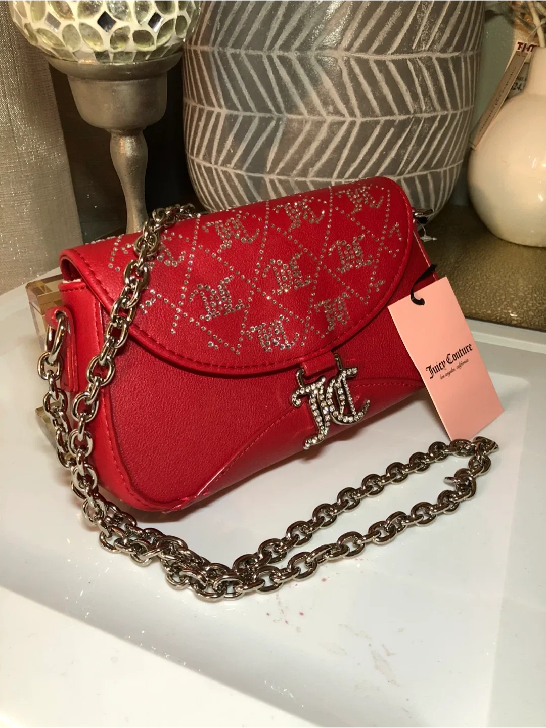 Juicy Couture Red Rhinestone Chain Bag image indicator(5)