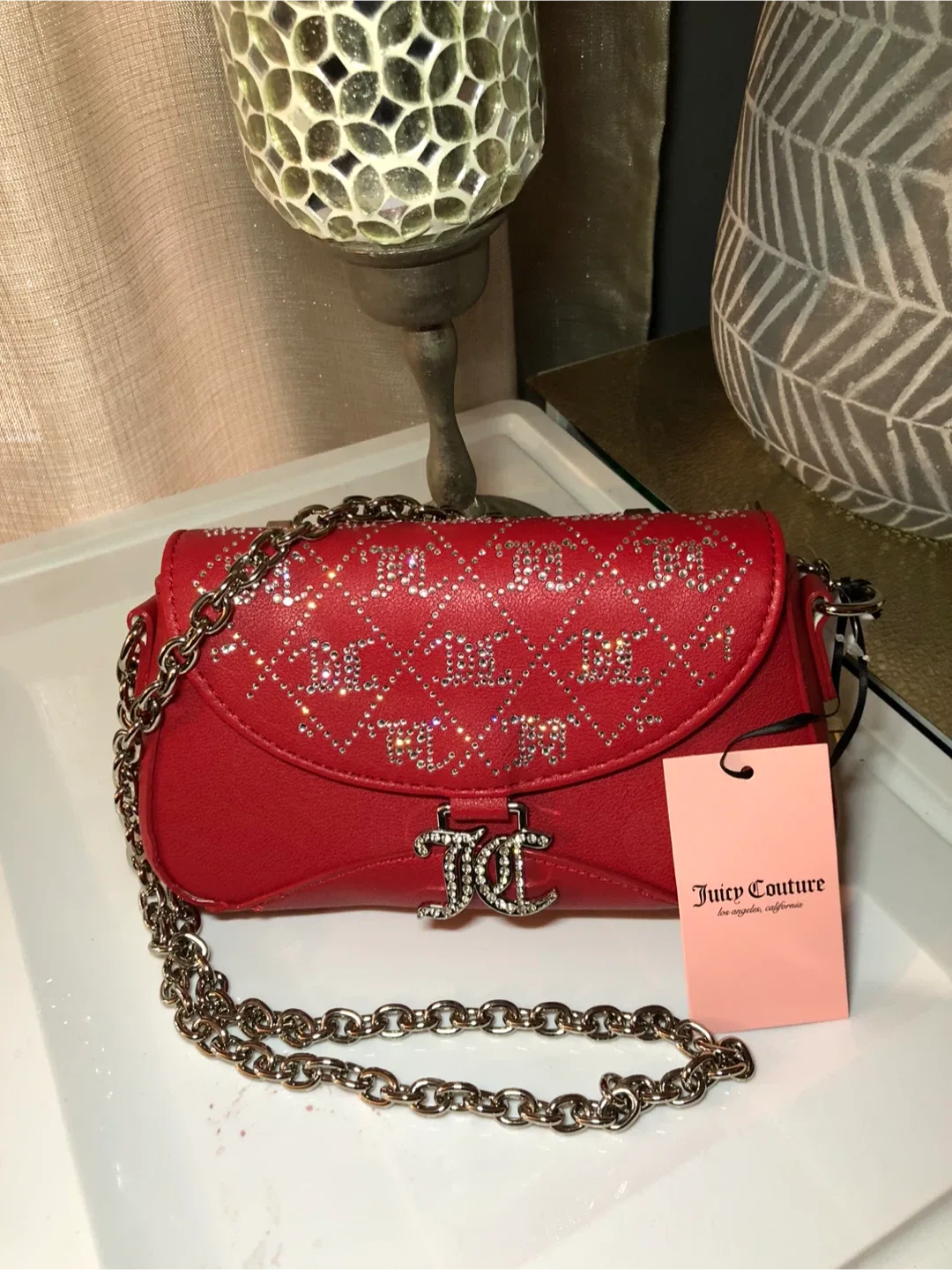 Juicy Couture Red Rhinestone Chain Bag image indicator(7)
