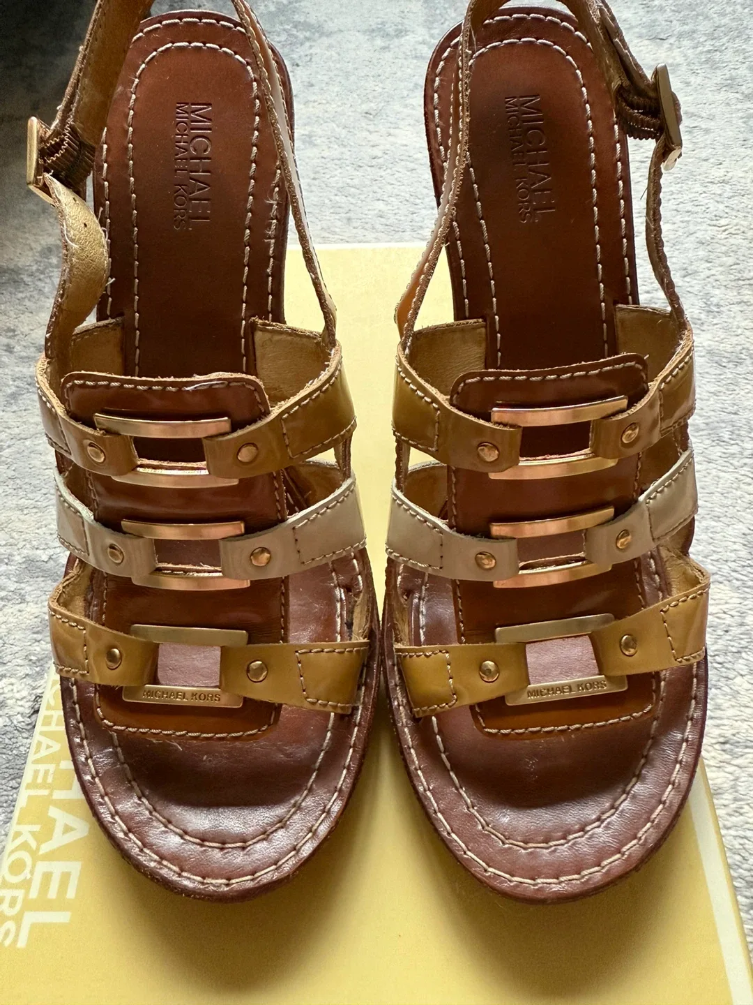 Michael Kors Brown Leather Heels thumbnail