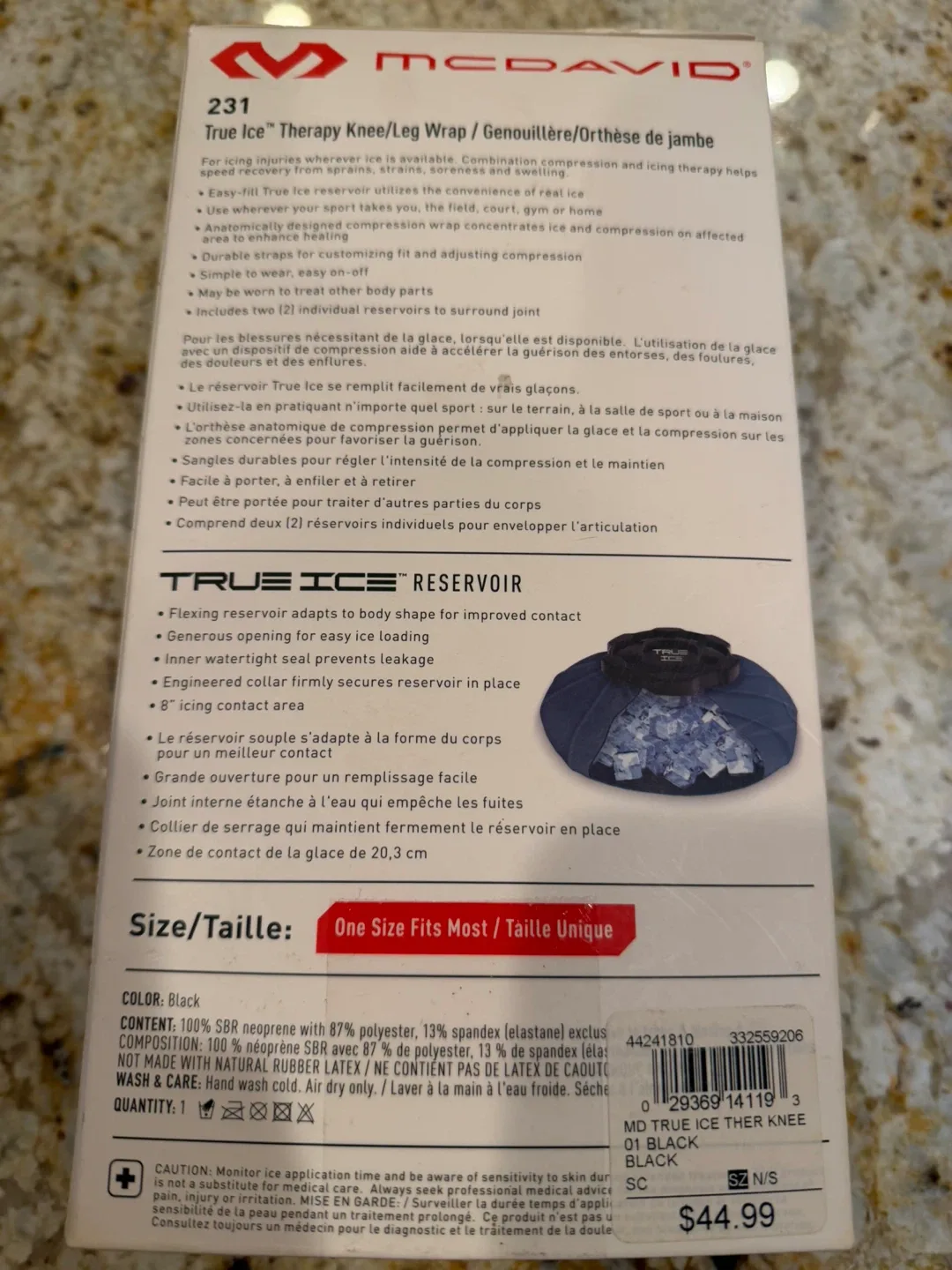 McDavid 231 True Ice Knee/Leg Wrap - One Size