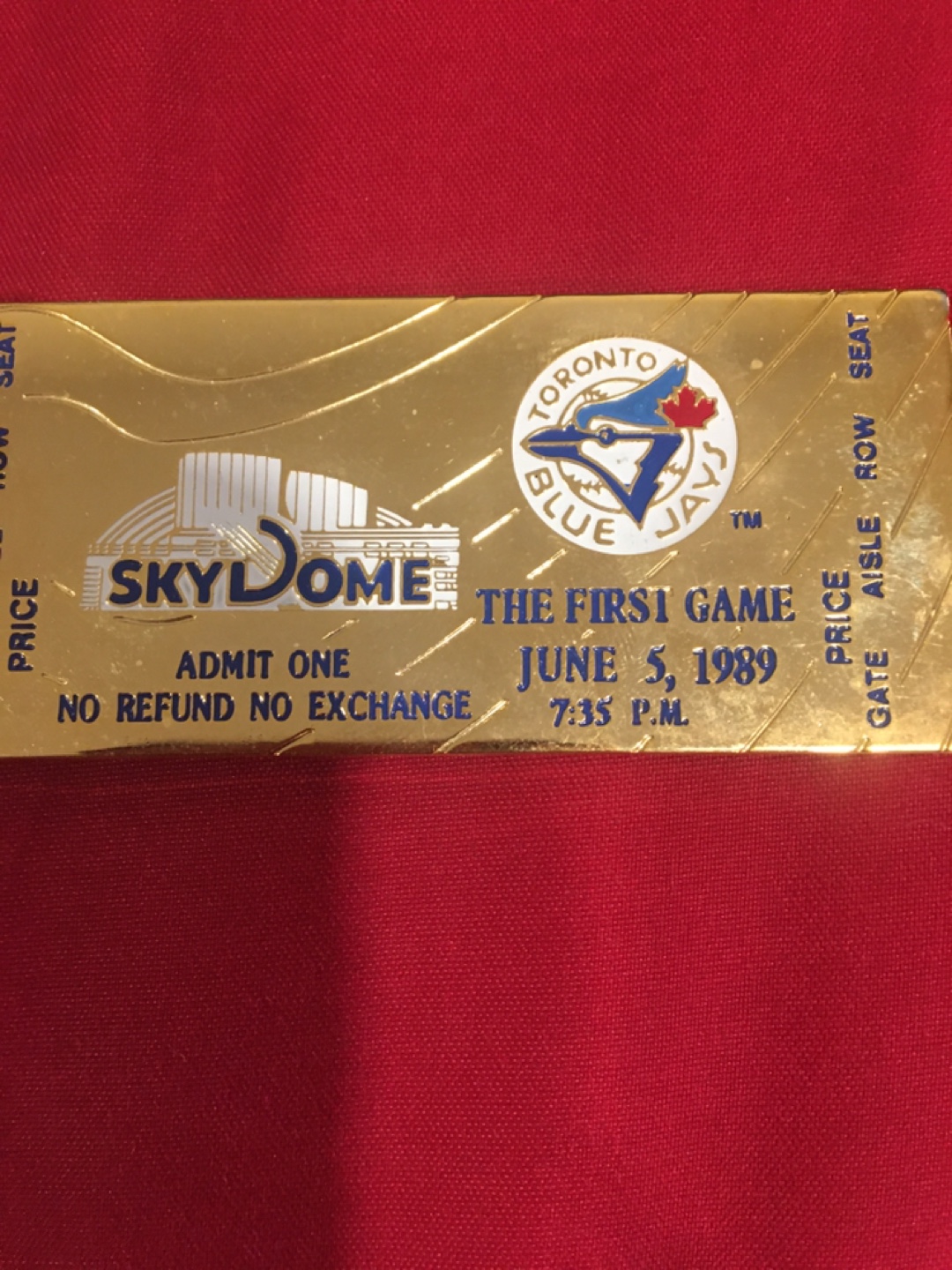 Toronto Blue Jays Skydome First Game Ticket Keychain - photo 2