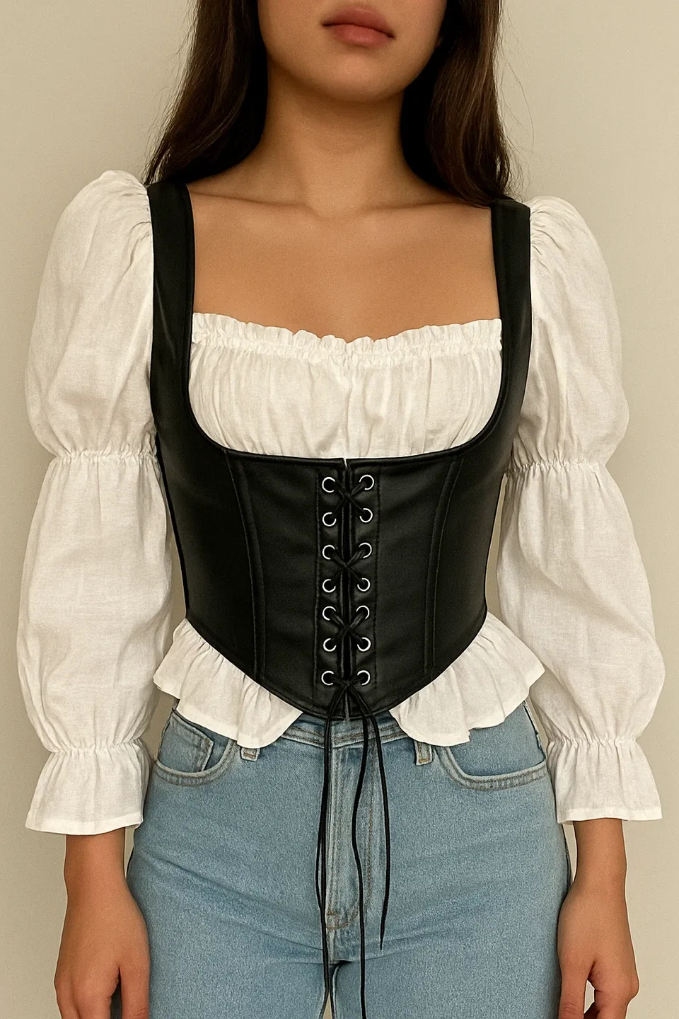 Black & White Corset Top