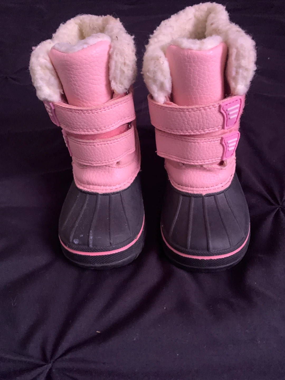 Pink & Black Toddler Winter Boots - Size 7