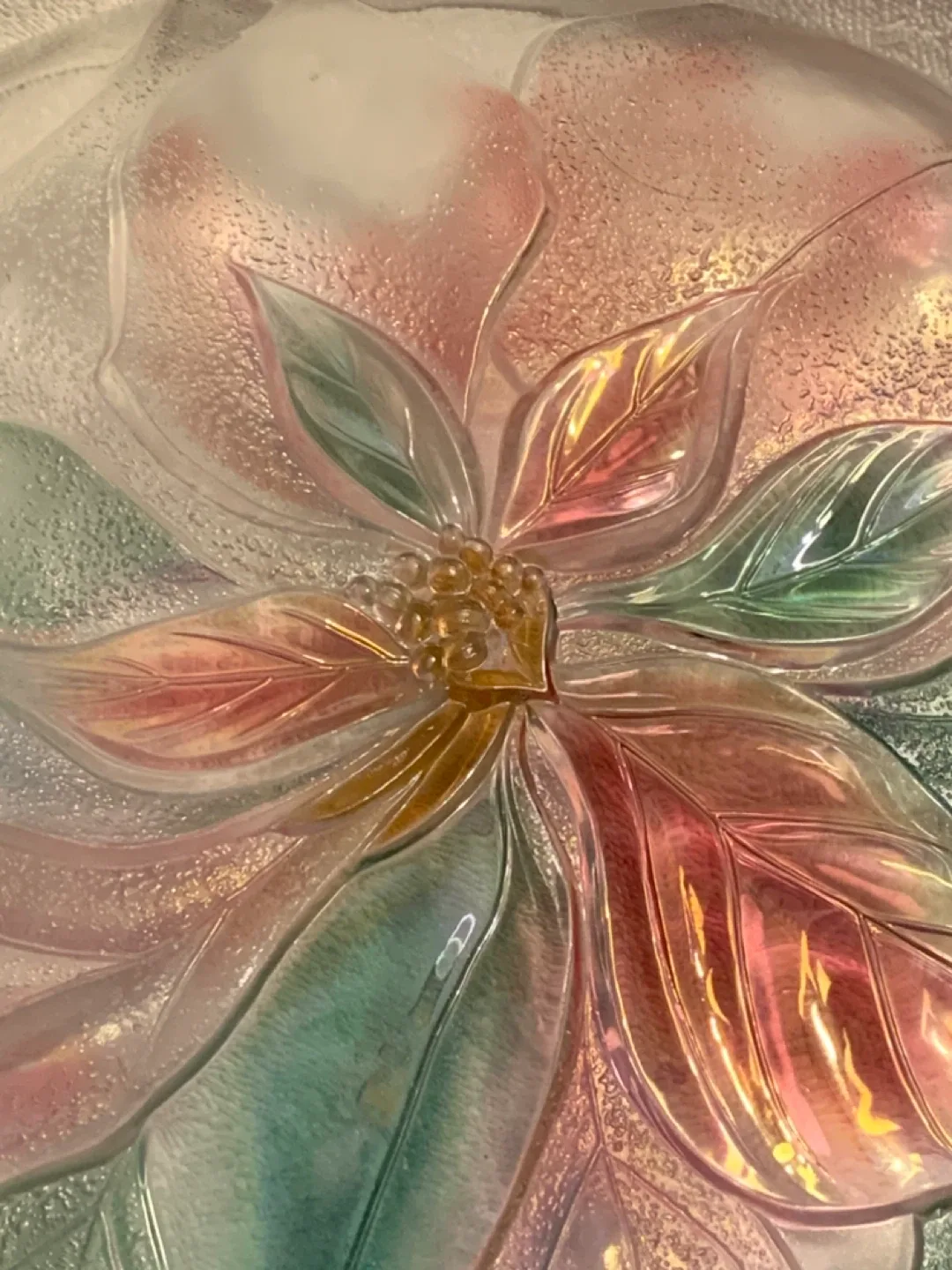 Soga Japan Christmas poinsettia glass plate image indicator(3)