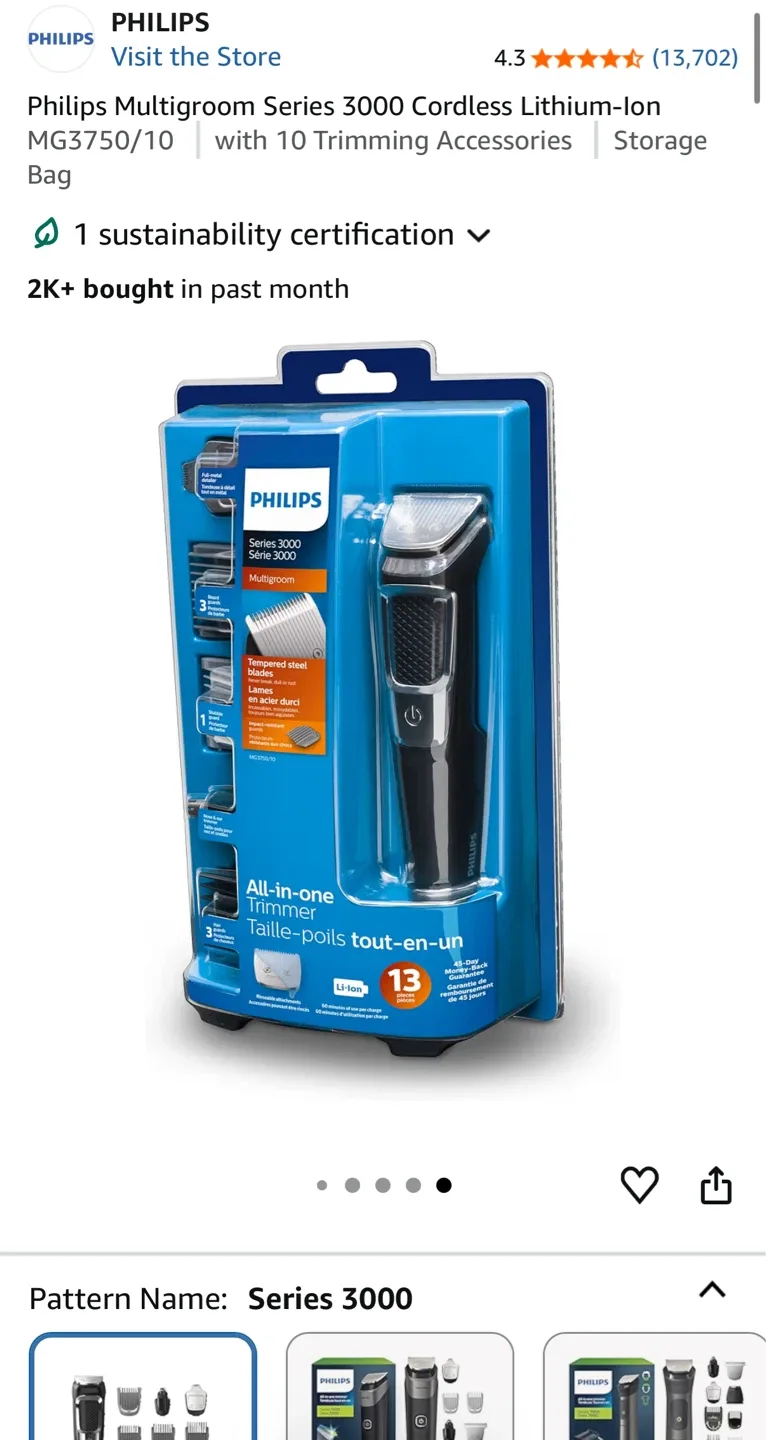 Philips Series 3000 Multigroom All-in-One Trimmer