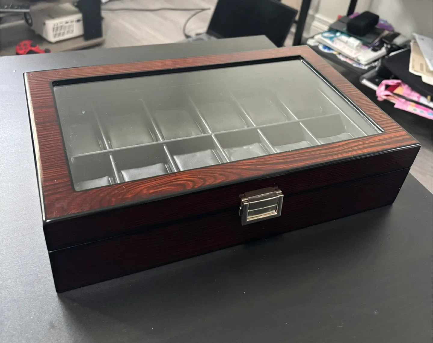 Wooden Watch Display Case - Holds 12 Watches
