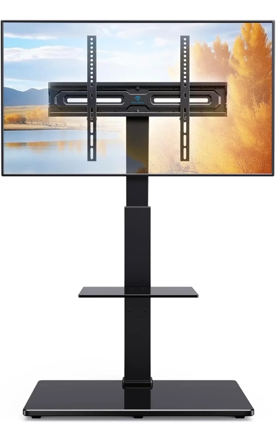TV Mount Stand With Tempered Glass Shelf -Like New!