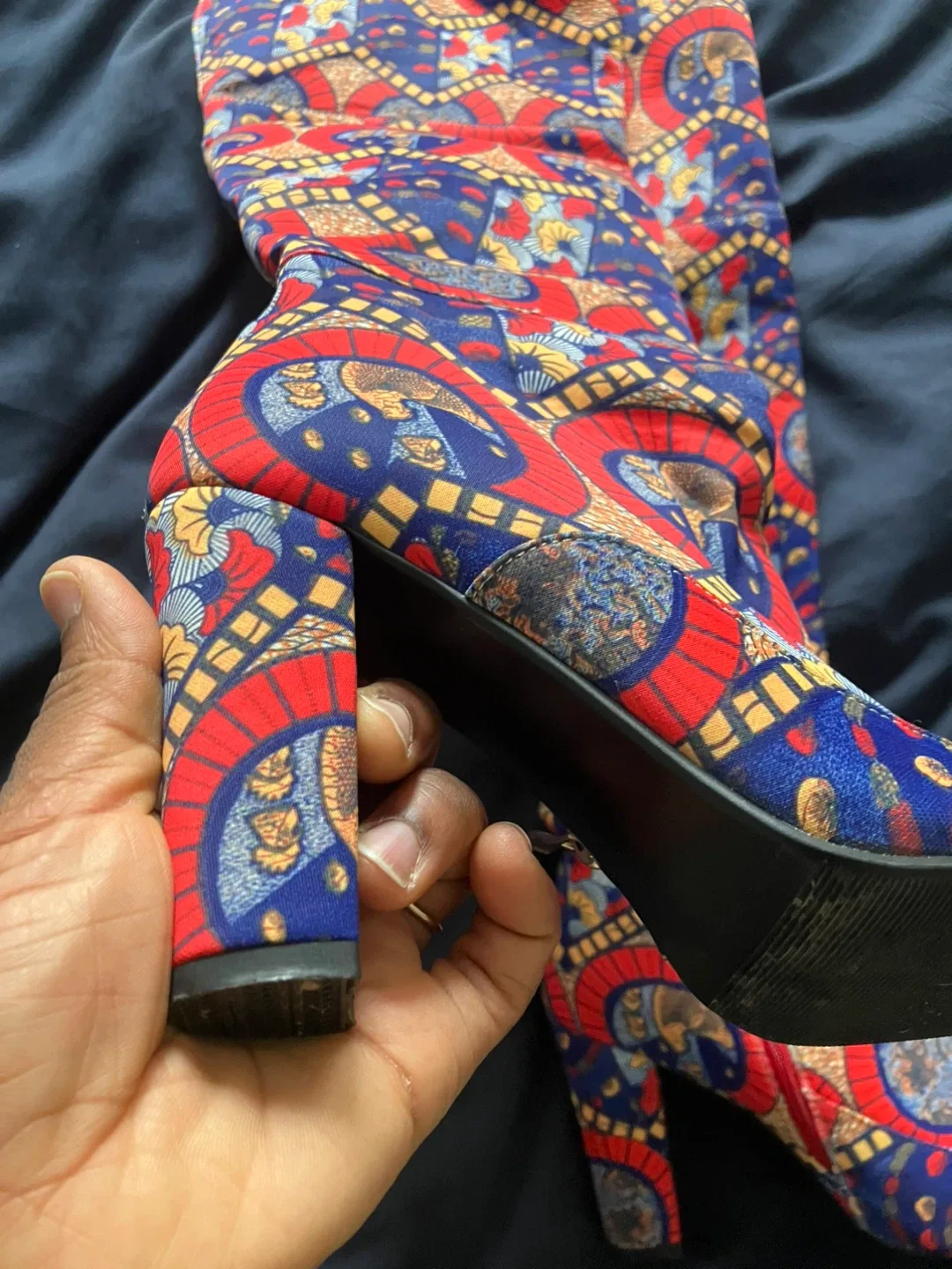 Ofuure Patterned Knee High Boots image indicator(3)