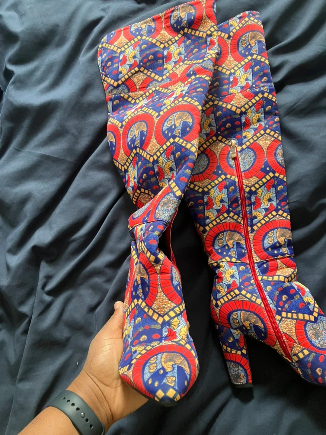 Ofuure Patterned Knee High Boots image indicator(2)
