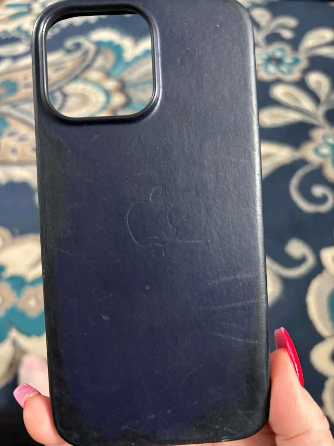 Apple iPhone Case - X Pro Max - Black/Navy Leather image indicator(3)