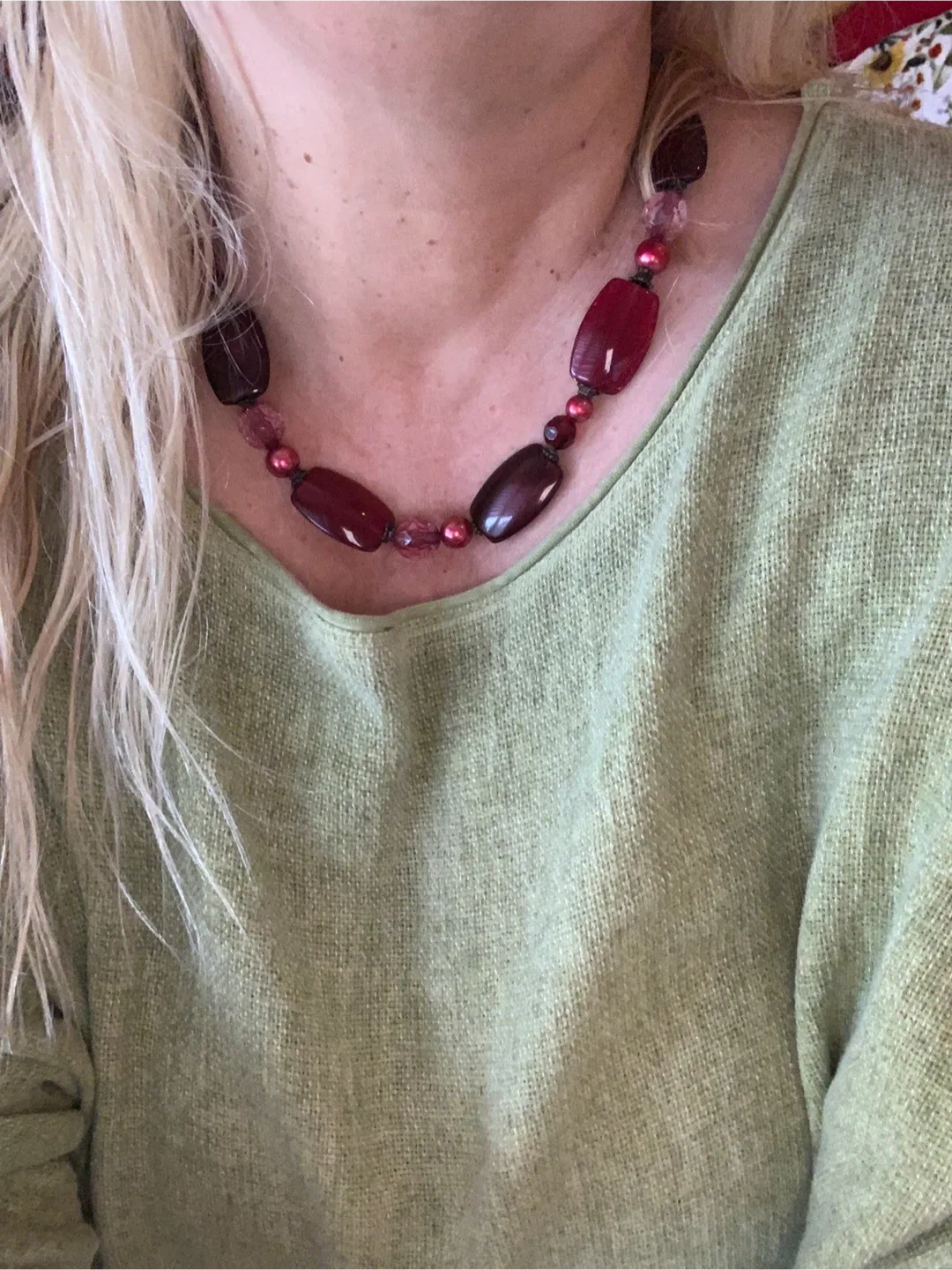 Red Beaded Necklace🥕 image indicator(5)