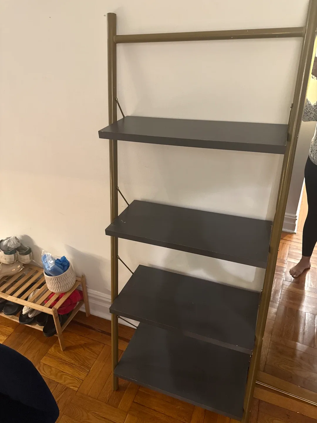 Threshold Leaning Ladder Shelf - Gray/Gold image indicator(2)