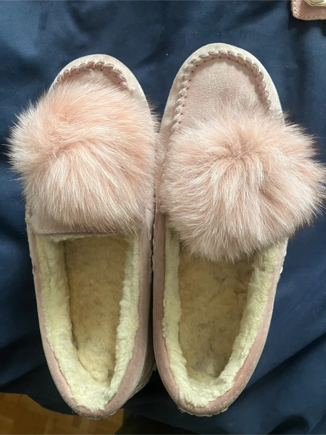 Everugg Australia Pink Suede Moccasin Slippers thumbnail