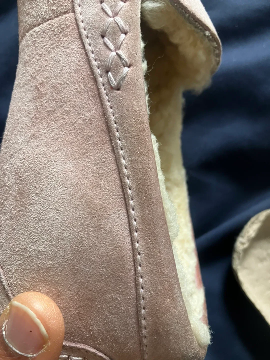 Everugg Australia Pink Suede Moccasin Slippers image indicator(10)