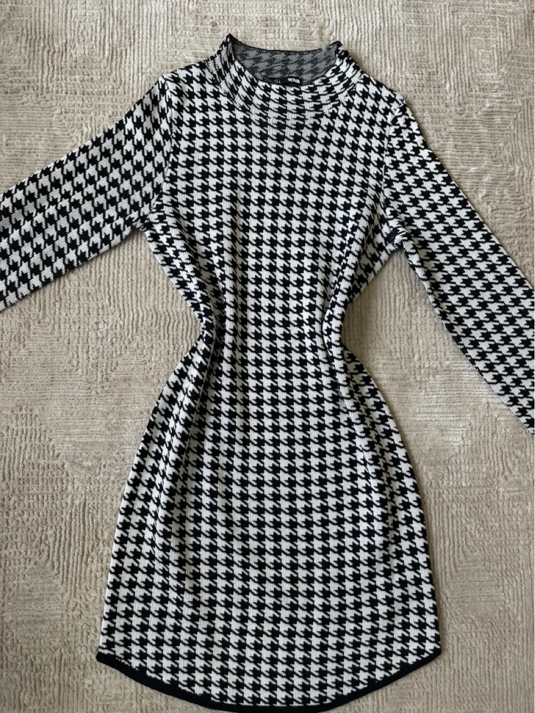 New Fashion Nova Houndstooth Long Sleeve Mini Dress - photo 2