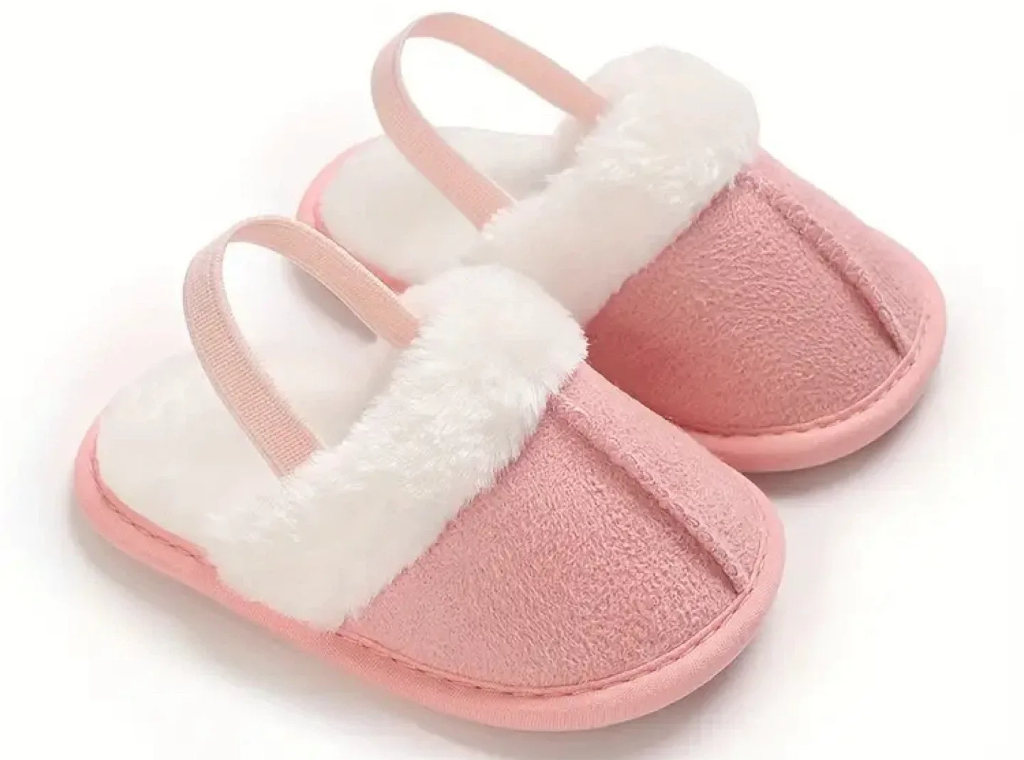 Pink Baby Slippers with Strap