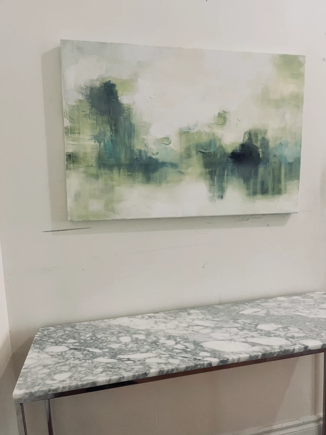 Abstract Painting - Green & White - photo 3