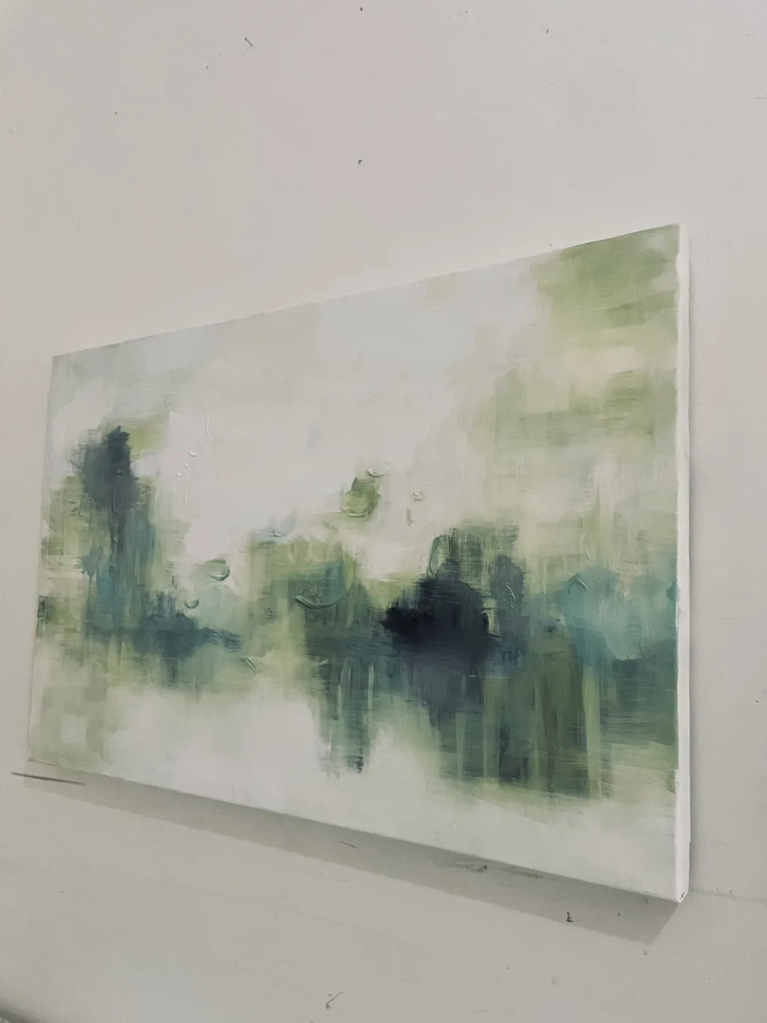 Abstract Painting - Green & White