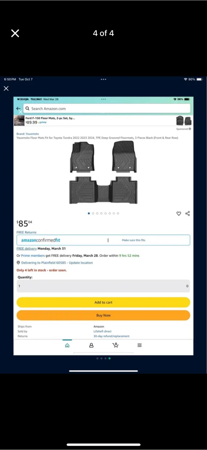 Toyota Tundra 2022-2025 Crew Cab max All Weather Floor Liners image indicator(4)