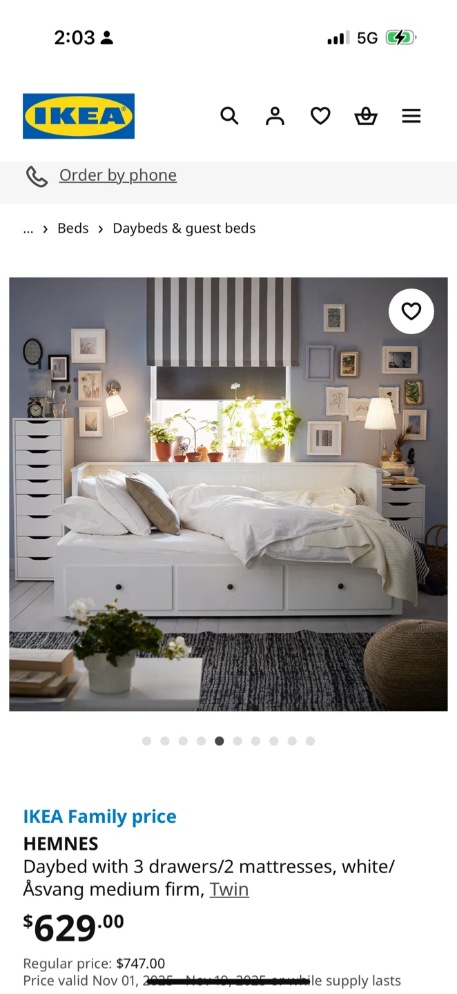 🥕IKEA Hemnes Daybed with 3 Drawers - Twin