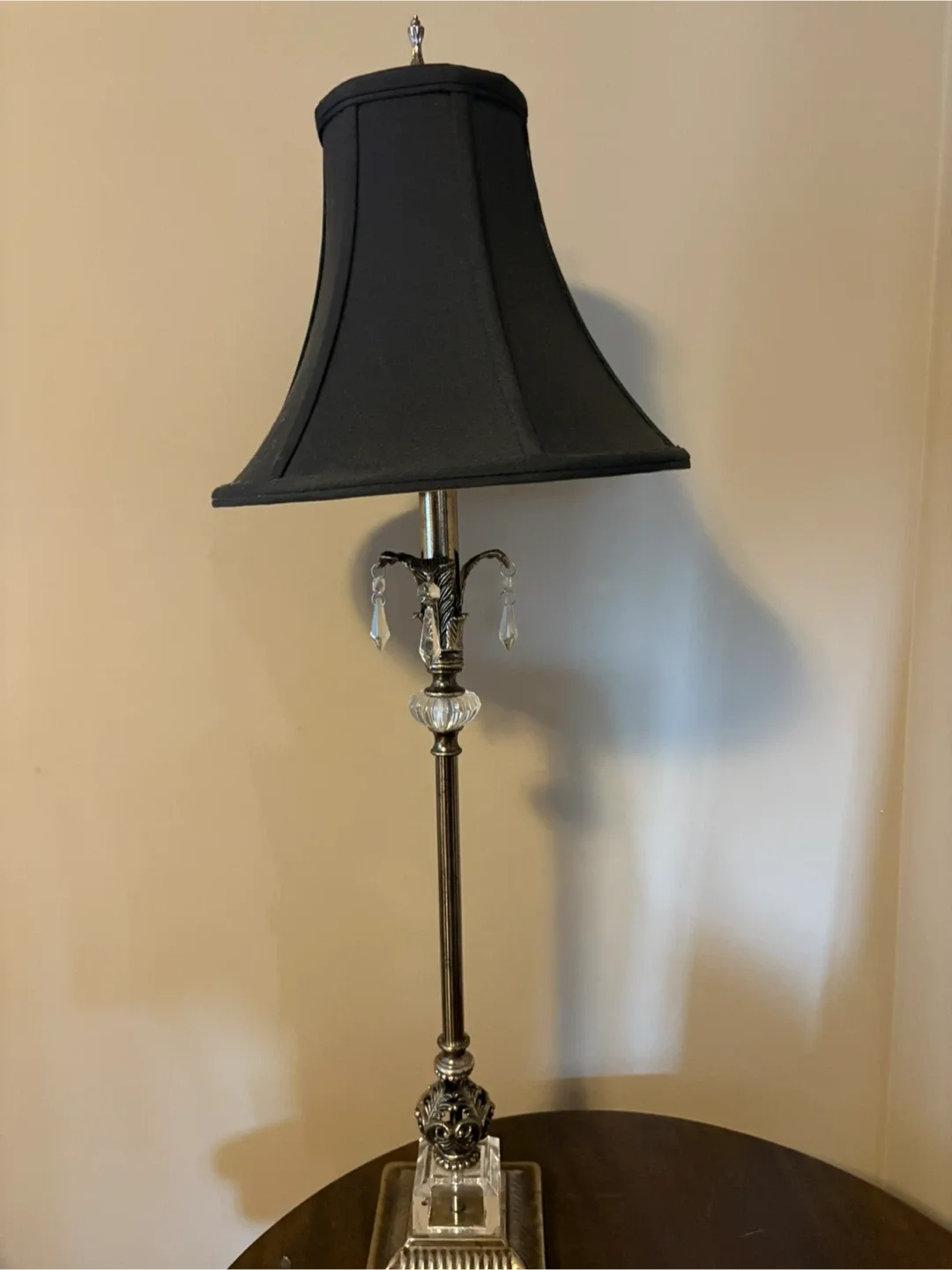 Pair of Elegant Black Lamps with Crystal Accents image indicator(2)