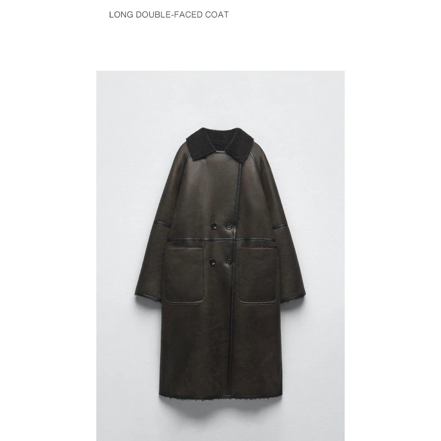 Zara Long Double-Faced Coat image indicator(2)