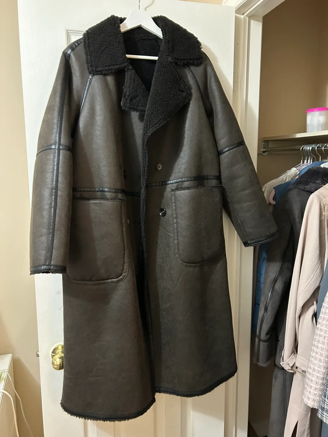 Zara Long Double-Faced Coat image indicator(3)
