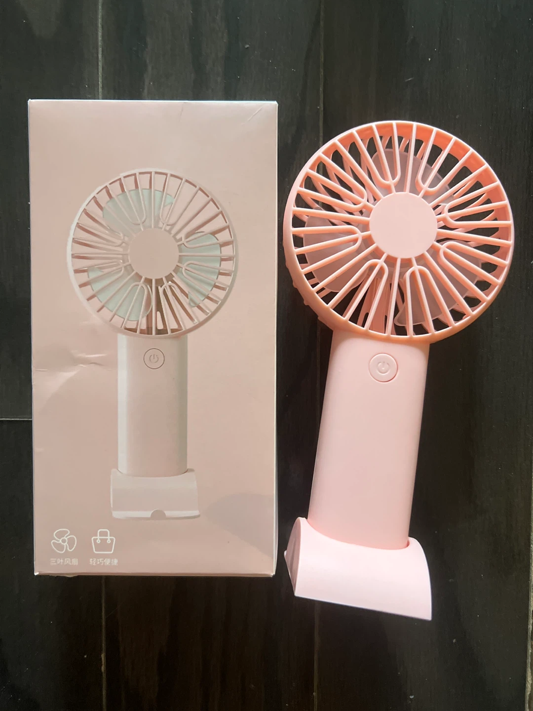 Pink Portable Handheld Fan with Box