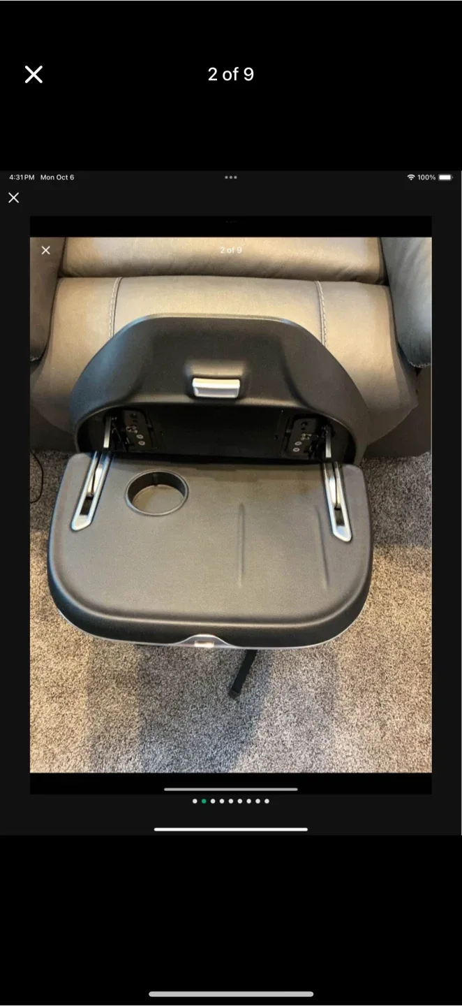 Tesla Model Y 20-24 & Model 3 17-23 seat back Tray W/ Charger image indicator(2)