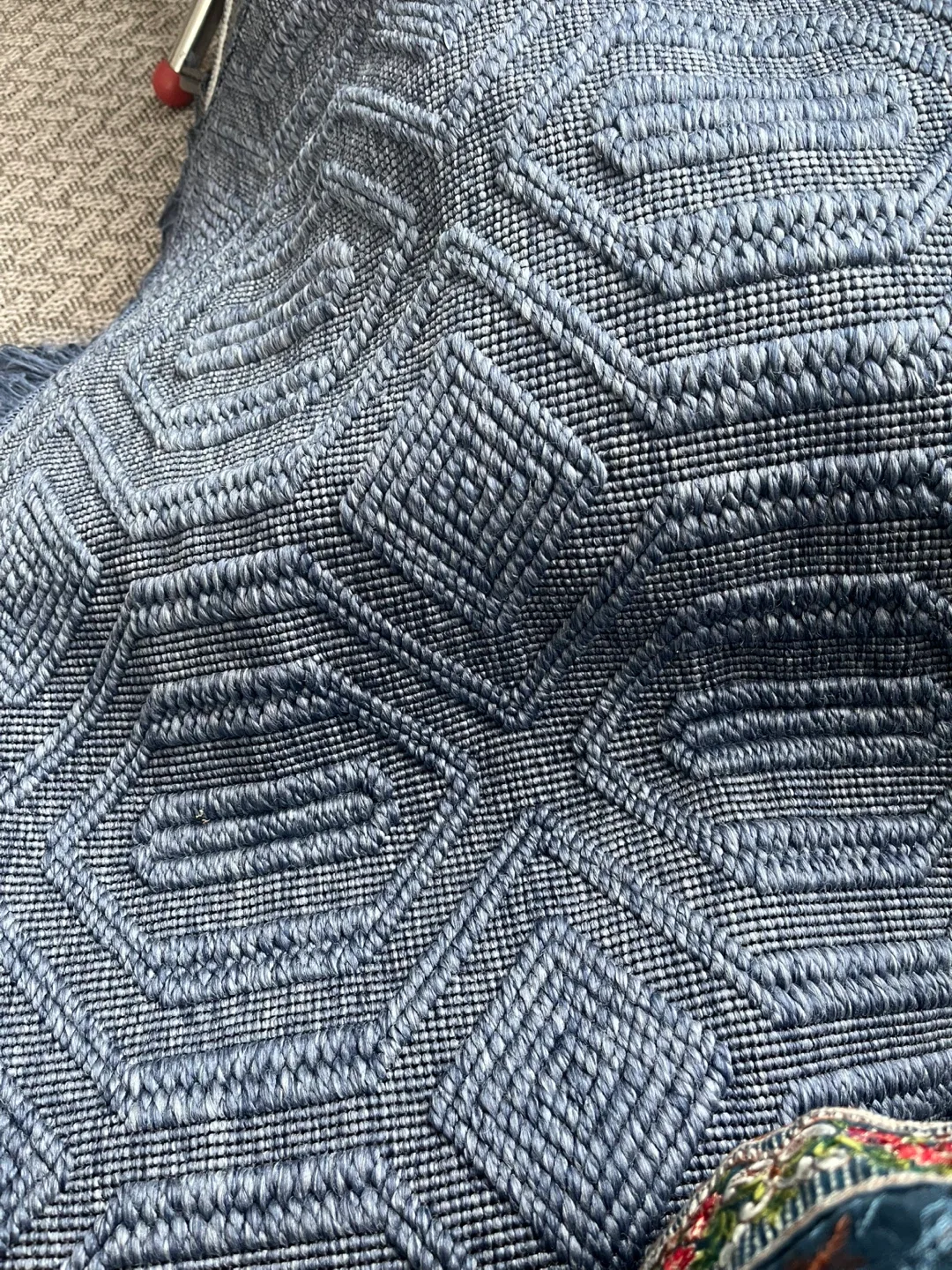 Blue Patterned Rug length 44 inches and width 29 inches. image indicator(2)