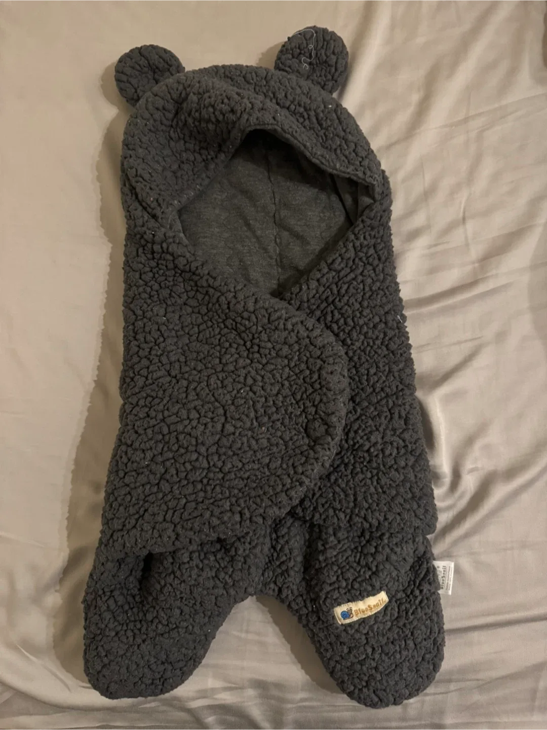 Blue Snail Gray Bubble Fleece, 0-3M